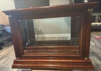 Vintage Pulaski Lighted, Mirrored Curio Console