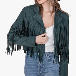 Small Faux Suede Fringe Jacket Brand New W Tags