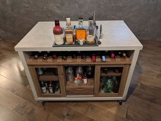 Sideboard bar with casters