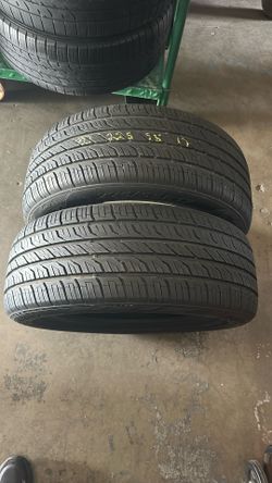2 Used Tires 225/55/17 About 90% Tread Firm Price,,