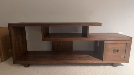 Wood TV Stand Media Console with Drawer