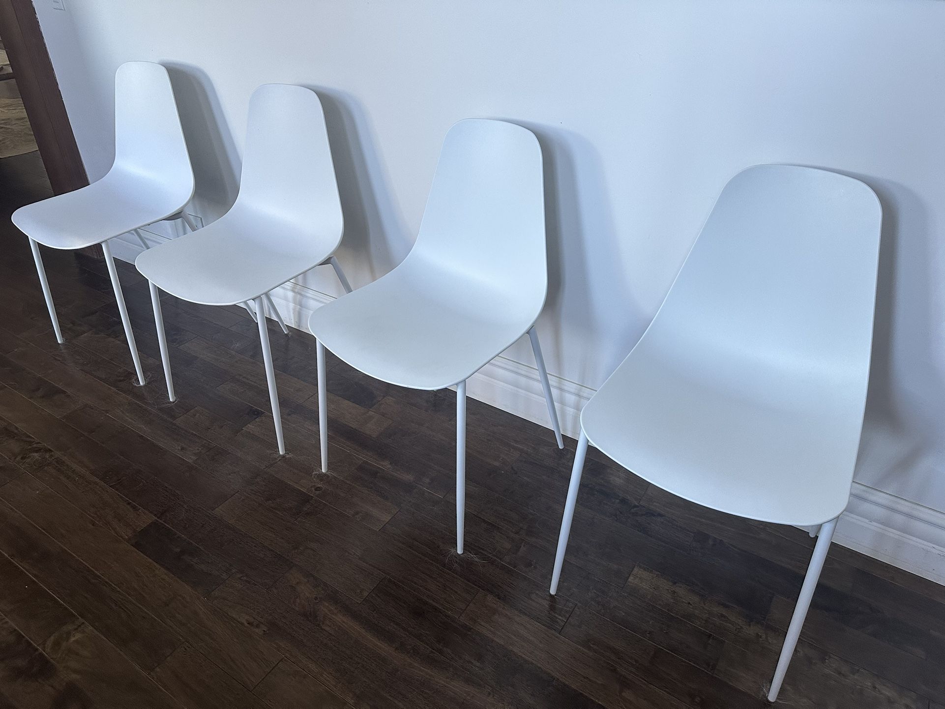 4 White Poly &Bark Chairs