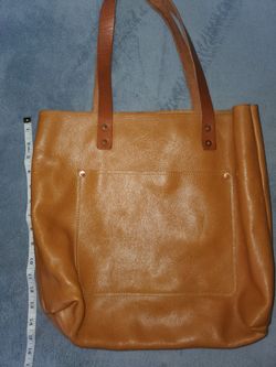 Genuine Leather Tote Bag Lined With Suede