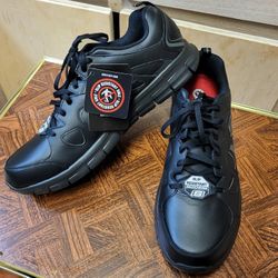 Skechers Work Men's Synergy, leather, Slip-Resistant, Comfortable Black Shoes Size:14 