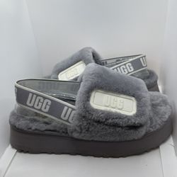 UGG (WMNS) UGG Disco Slide Lightweight Cozy Thick Sole Gray