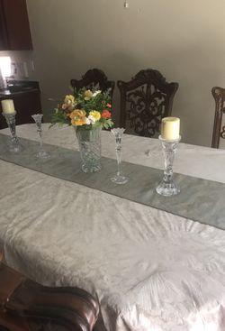 Set of vase and candle holders
