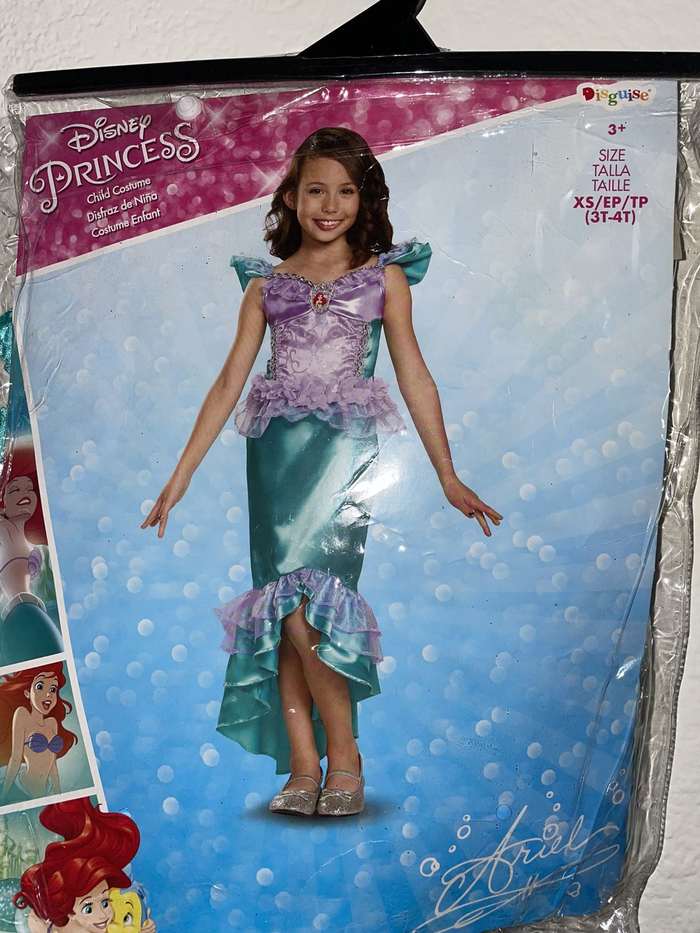 Girl Princess Ariel Costume Size 3-4T 
