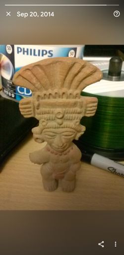 Ancient Pre Columbian pottery God Figure