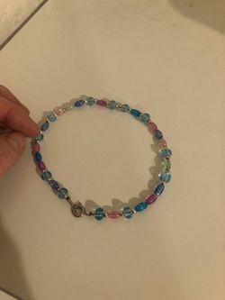 Colorblock beaded ankle bracelet