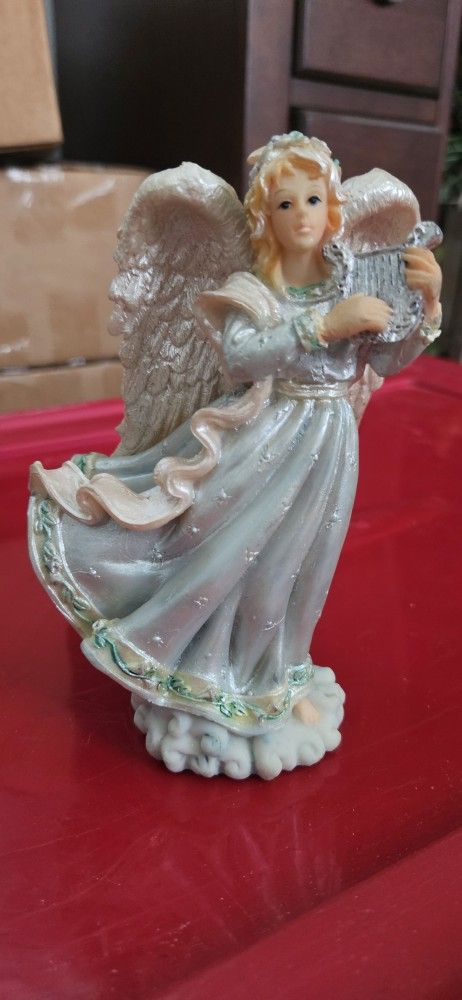 Angel Figure with Harp 