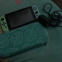 Animal Crossings Nintendo Switch with Case and Charger