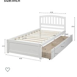 Twin Bed Frame w. Drawers
