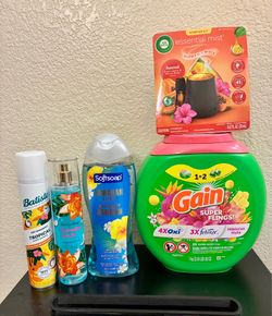 $32 Hawaiian 🌺 bundle-new- Gain hula hibiscus laundry 25 supersize flings, batiste dry shampoo, soft soap Hawaiian body wash, body spray , and air wi