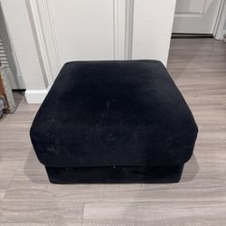 Black storage ottoman footrest 23x25x14