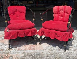 1940’s Red Corduroy Captains Chairs    