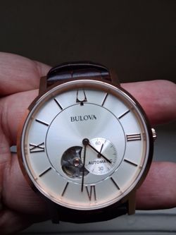 Bulova Authentic Gold Leather Luxury Watch