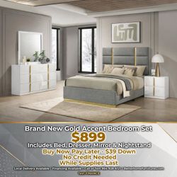 New bedroom set- only $39 down- shop now pay later