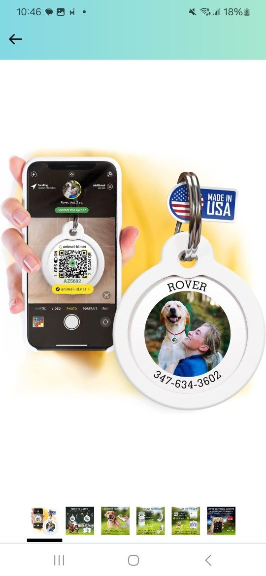 Anzir QR Dog Tags Custom for Pets,Dog Name Tag Personalized for Pets，GPS Pet Id Tag Engraved ，Scannable QR Pet Tags for Location，Cat Id Tag&Dog Id Tag
