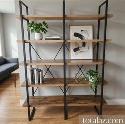 5-Tier Industrial Bookshelf