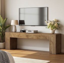 Tribesigns 70.8 in. Modern Rustic Brown Wooden TV Stand with Open Storage Low TV Console for TVs Up to 80 Inches Bedroom Apartment Brand New still in 