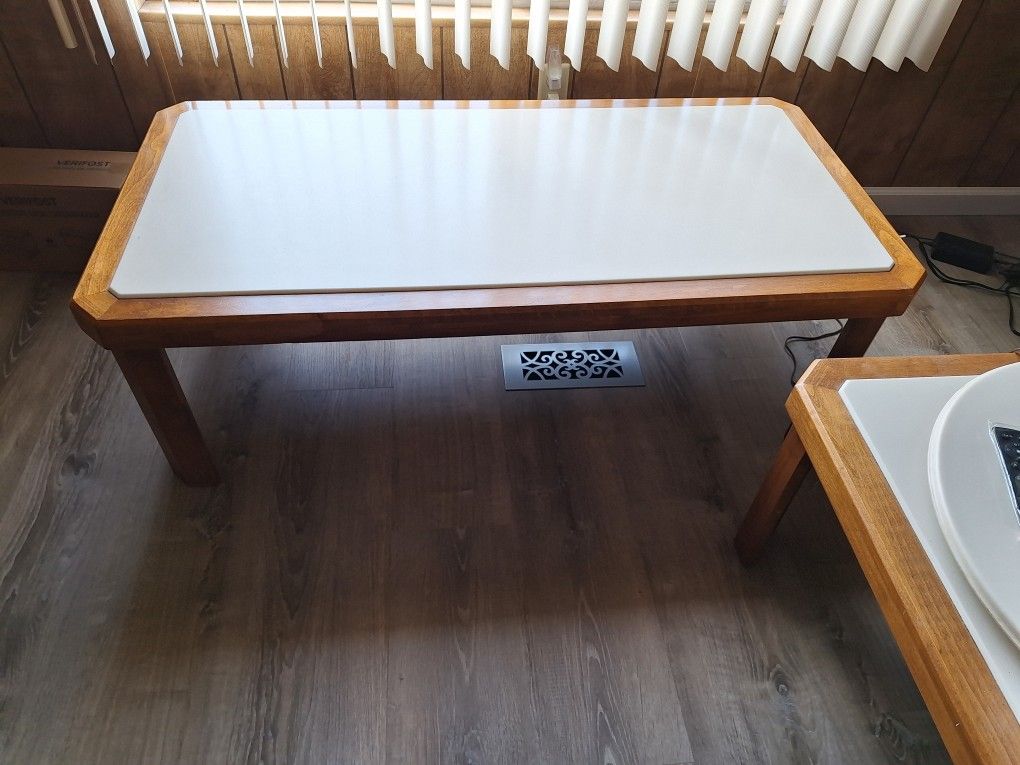Custom Made Oak Tables With Corian Inserts