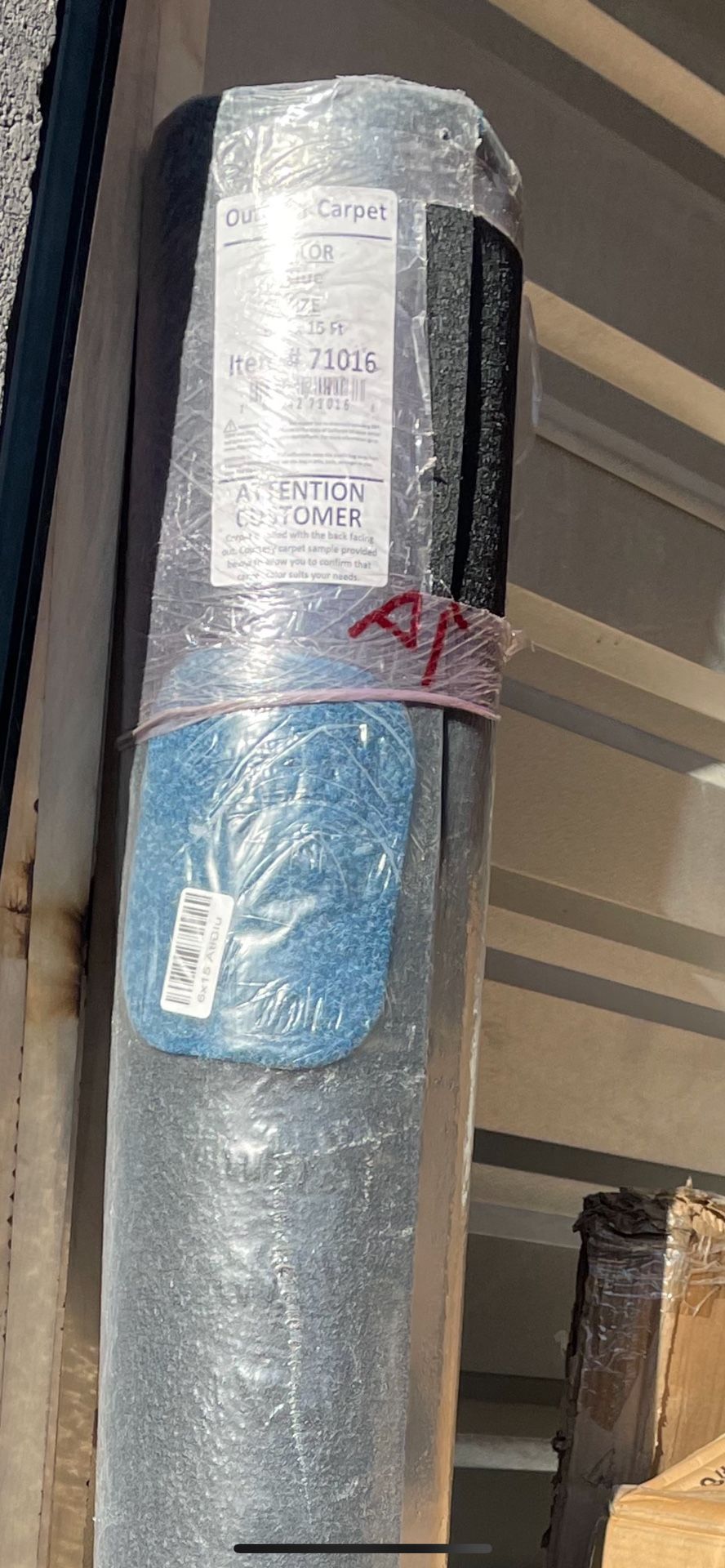 New, 6' x 15' Indoor/Outdoor Carpet - Blue