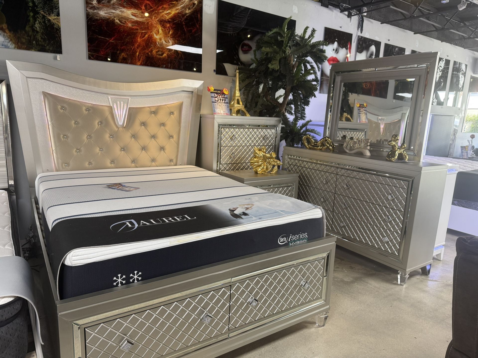 Gorgeous 5 Pc Bedroom Set With Storage Drawers Only $1699