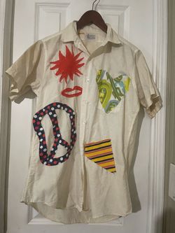 Vintage Penney’s town craft button shirt w/ appliqués