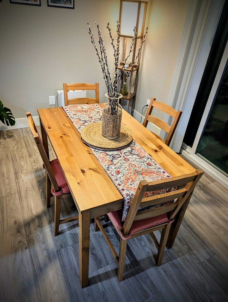 IKEA Dining Table and 4 Chairs Set (Jokkmokk)