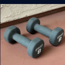 One Set Of 2 New 8-Pound Dumbells Dumbbells Hand Weights