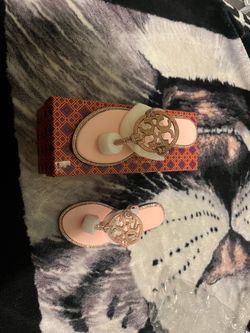tory burch pink glitter sandals size 8