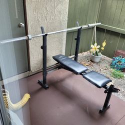 Bfco Bench Press And Olympic Barbell 