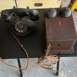Antique Bell Box And Telephone 
