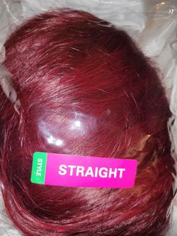 Straight 13x4 180% 28size Lace glueless deep burgundy drawstring human Hair Wig