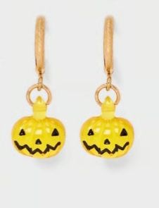 Hey Boo Clear Acrylic Orange Pumpkin Earrings