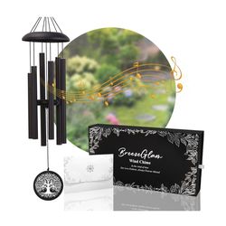 Brand new 32" Deep Tone Wind Chimes for Outside, C Major Tuned Aluminum Wind Chime with Gift Envelope & Box, Memorial Sympathy Wind Chime for Garden P