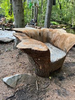 Live Edge Log Bench Rustic Wood Seat