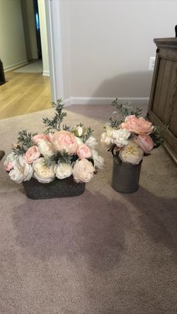 Faux Peony Floral Arrangements Set of 2