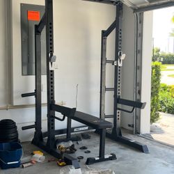 Gym Squat Rack/w Pulley System