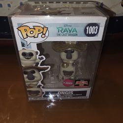 Funko Pop! Vinyl: Ongis #1003 Flocked Targetcon Exclusive - Raya and the Last Dragon w Protector