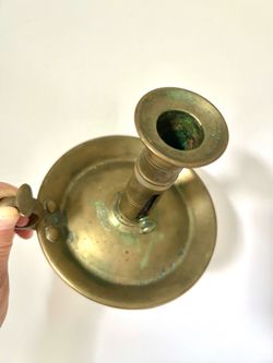 Antique Brass Chamber Candlestick Holder
