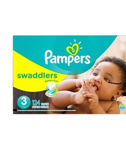 Pampers swadlers diapers. Size 3. Count#124. Excellent deal.