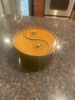 Vintage Yin-Yang double pullout drawer to put what ever you like inside beautiful interesting decorative piece