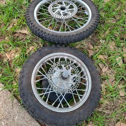 Dirt Mini Bike Wheel Tire Set
