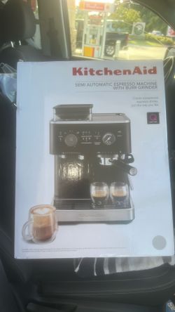 Brand new kitchen aid semi automatic espresso machine with burr grinder