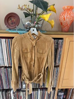 PRICE DROP: PASHA VENETO,NWT HONEY LAMBSKIN SUEDE FRONT and LINEN BACK SHACKET,M
