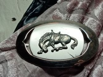 Justin silver and nickel belt buckle