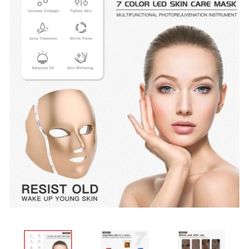 Optical Cosmetic Mask and Portable Neck Skin Rejuvenation Light Therapy Facial Care Mask-Gold