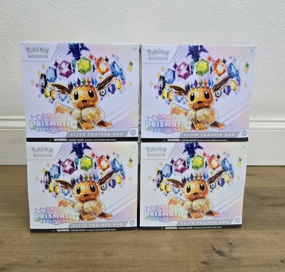 For Sale:
Brand New in Box Pokemon Trading Card Game TCG Scarlet & Violet Prismatic Evolutions Elite Trainer Box ETB