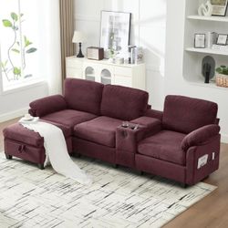 Modern Sectional Sofa with Storage & USB – Luxury Comfort